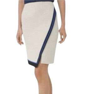 WHBM Tweed Envelope Hem Skirt Tan